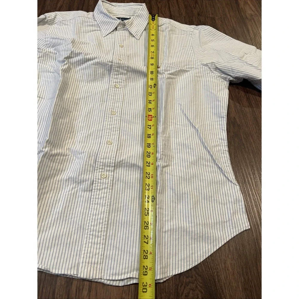 Polo Ralph Lauren Classic Fit Striped Oxford Shirt Color Shamrock White 16 1/2